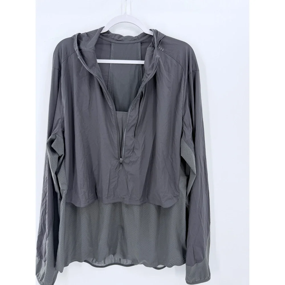 Lululemon Pullover Jacket Mens Grey Half Zip Lightweight Windbreaker Jacket Vent